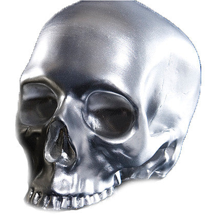 medium brass skull candle - silver || dl & co. || beautybar
