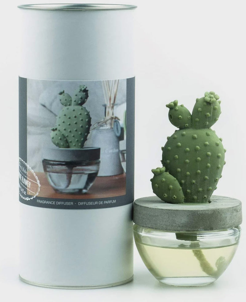 Bunny Ear Cactus Ceramic Diffuser - White Flower