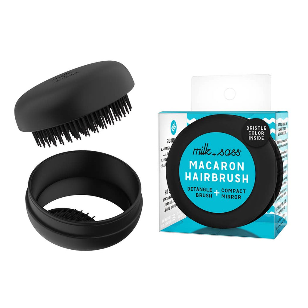 MACARON travel hairbrush black licorice