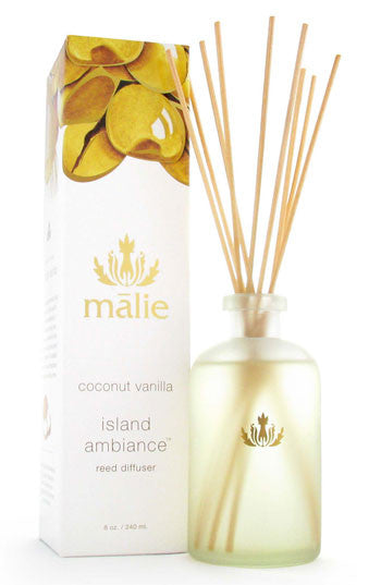 island ambiance reed diffuser - coconut vanilla || malie