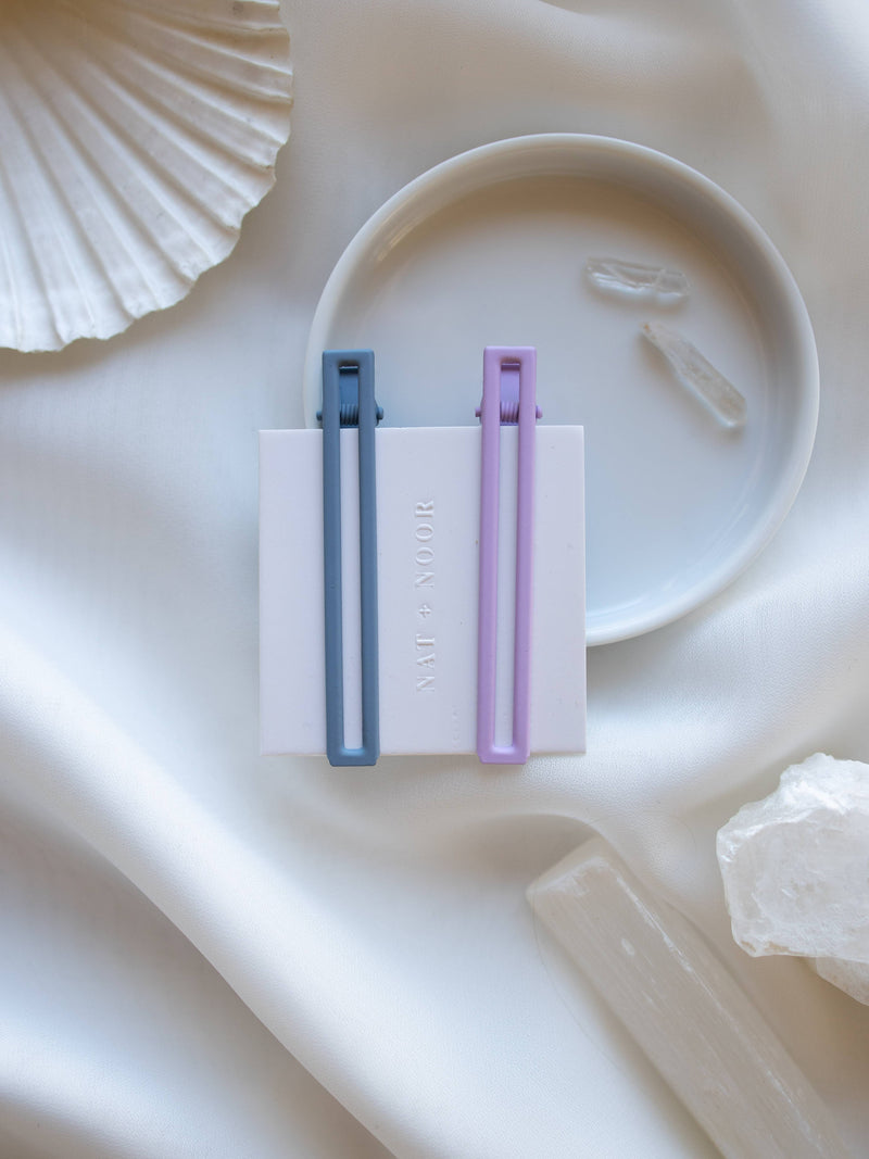 Leia In Lilac + Blue Hair Clip Set | Nat + Noor | Beautybar